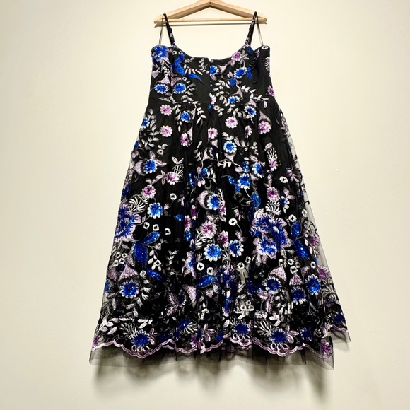 NWT Dress the Population Uma Floral Embroidered Black Party Dress Sz XXL - Picture 6 of 9